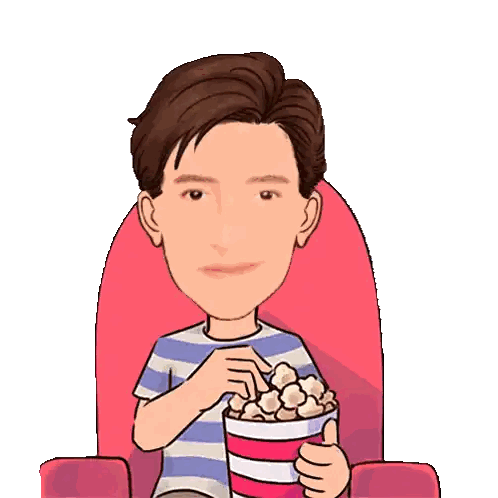 Man Sitting and Giving Thumbs Up While Eating Popcorn