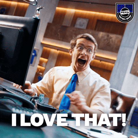 Man Sitting at Computer Saying I Love That