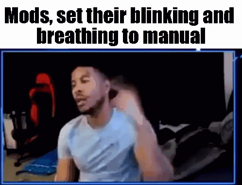 Man Sitting at Computer With Mods Set Their Blinking and Breathing to Manual