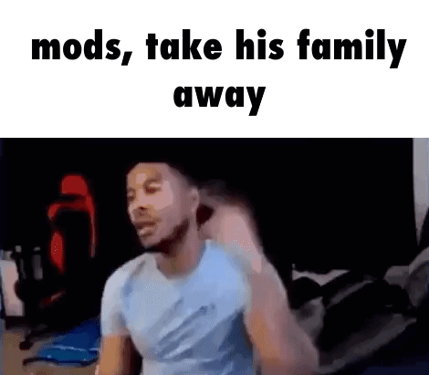 Man Sitting at Computer With Mods Take His Family Away