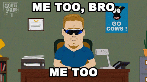 Man Sitting At Desk Saying Me Too GIF