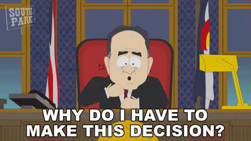 Man Sitting at Desk Saying Why Do I Have to Make This Decision