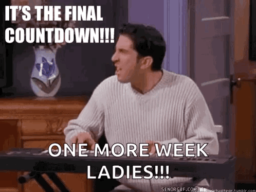 Man Sitting at Keyboard Saying Final Countdown