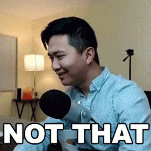 Man Sitting at Microphone Saying Not That
