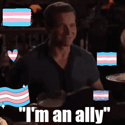 Man Sitting At Table Saying I'm An Ally GIF