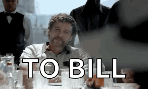 Man Sitting At Table Saying To Bill GIF