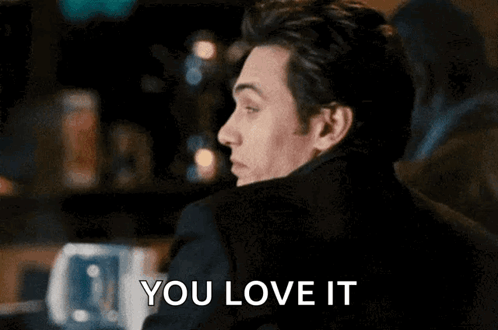 Man Sitting At Table With You Love It GIF