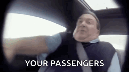 Man Sitting in Car With Your Passengers On Screen