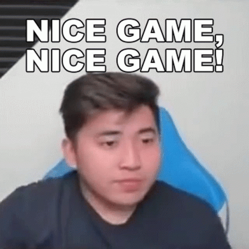 Man Sitting in Chair Saying Nice Game Nice Game