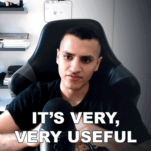 Man Sitting in Chair Saying Very Useful