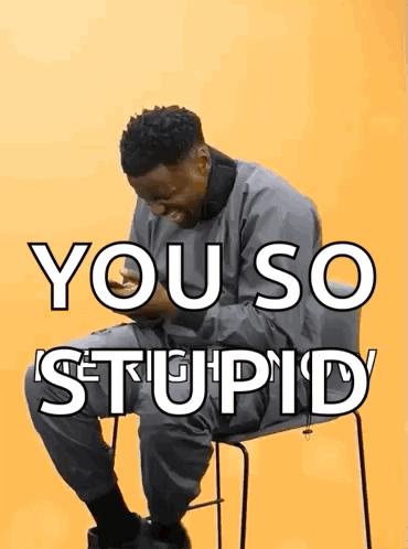 Man Sitting In Chair Saying You So Stupid GIF