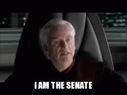 Man Sitting In Chair With I Am The Senate GIF