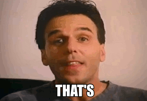 Man Sitting In Chair With That's On Face GIF