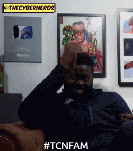 Man Sitting in Front of Cybernerds Sticker