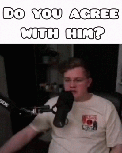 Man Sitting in Front of Microphone Do You Agree