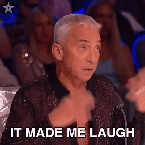 Man Sitting In Front Of Microphone Saying It Made Me Laugh GIF