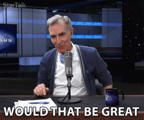 Man Sitting in Front of Microphone Saying Would That Be Great