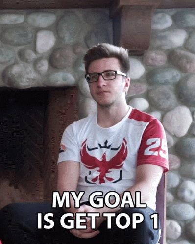 Man Sitting In Front Of Stone Wall My Goal Is Get Top 1 GIF