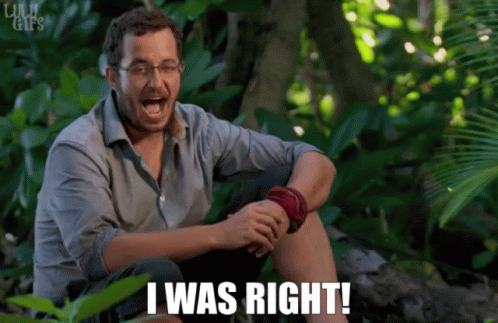 Man Sitting in Jungle Saying I Was Right