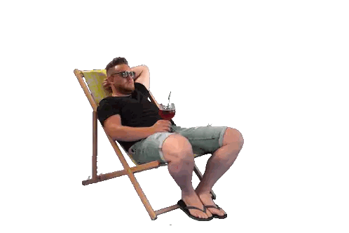 Man Sitting in Lawn Chair Holding Beer