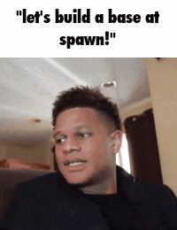 Man Sitting in Living Room Let's Build a Base at Spawn