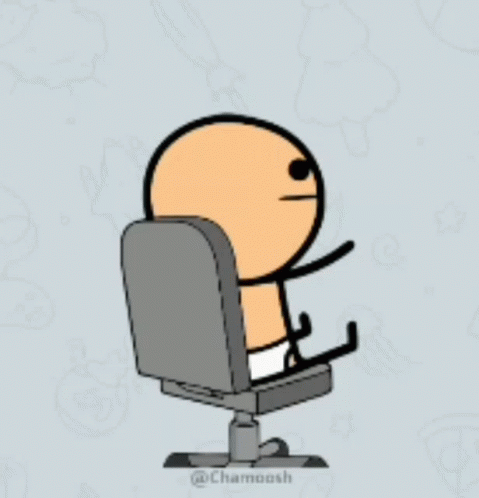 Man Sitting in Office Chair Chamaoosh