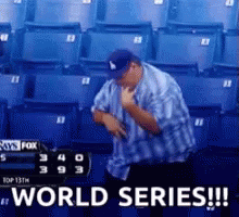 Man Sitting in Stadium World Series