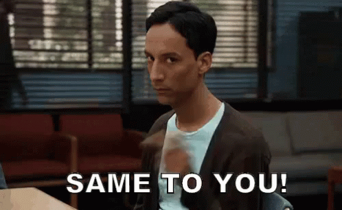 Man Sitting in Waiting Room Saying Same to You
