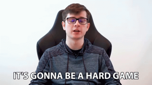Man Sitting It's Gonna Be A Hard Game GIF