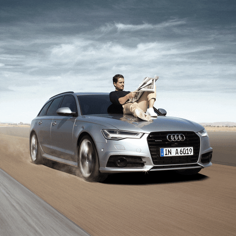 Man Sitting On Audi GIF