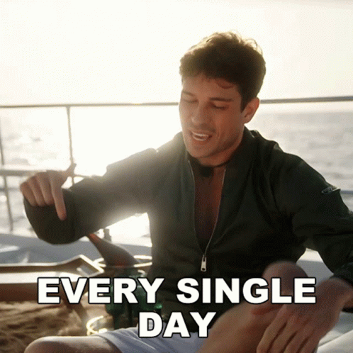 Man Sitting On Beach Saying Every Single Day GIF