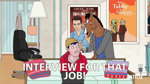 Man Sitting on Bed Saying Interview for That Job