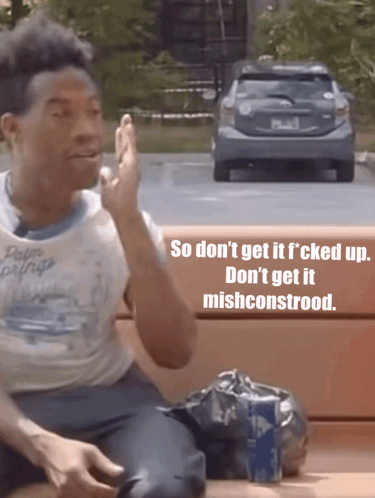 Man Sitting on Bench Saying So Don't Get It