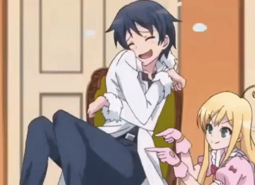 Man Sitting On Chair Next To Girl GIF