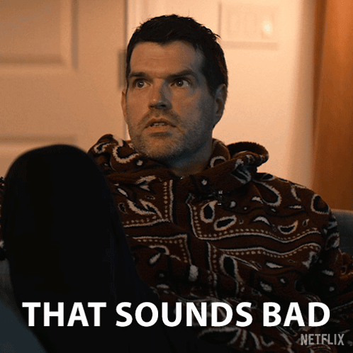 Man Sitting On Couch Saying That Sounds Bad GIF