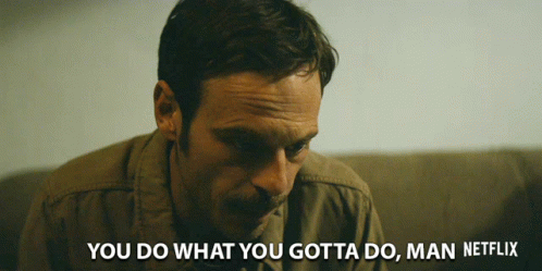 Man Sitting On Couch Saying You Do What You Gotta Do GIF