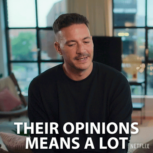 Man Sitting on Couch Their Opinions Means a Lot