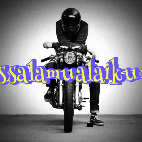 Man Sitting on Motorcycle Saying Salam Mualaikau