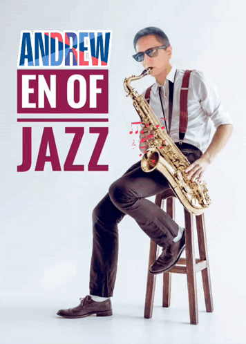 Man Sitting on Stool Playing Saxophone