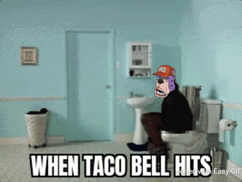 Man Sitting on Toilet When Taco Bell Hits