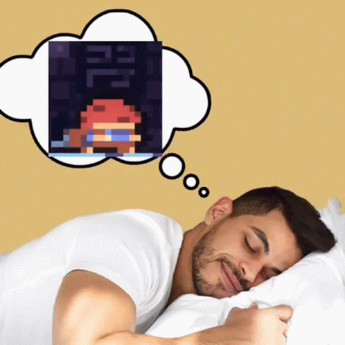 Man Sleeping With Nintendo Thought Bubble