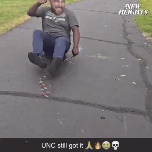 Man Sliding Down Sidewalk New Heights GIF