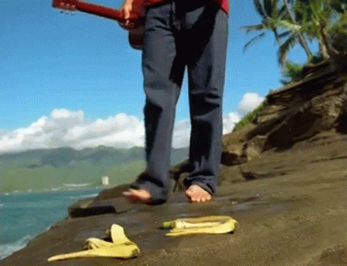 Man Slipping Fall On The Ocean GIF