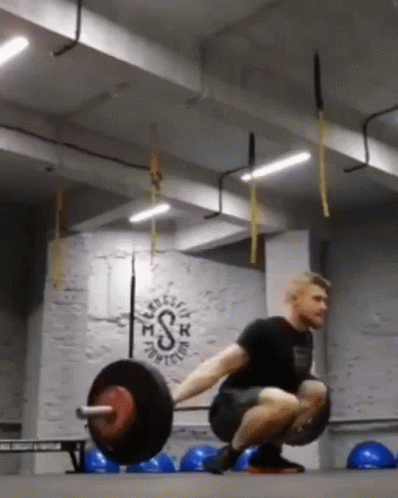 Man Slowly Lifts The Heavy Barbell Row GIF