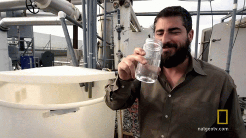 Man Smiling Drink Plenty Of Water GIF