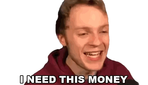 Man Smiling I Need This Money
