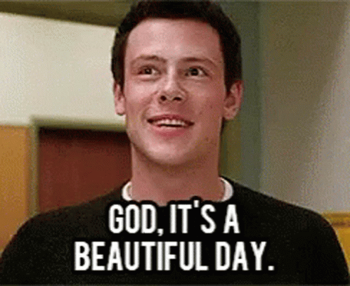 Man Smiling Says Beautiful Day