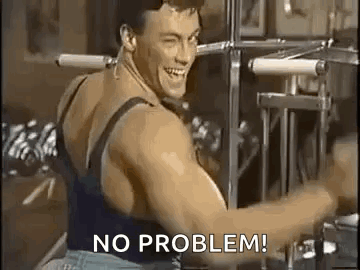 Man Smiling Using Gym Machine Says No Problem GIF