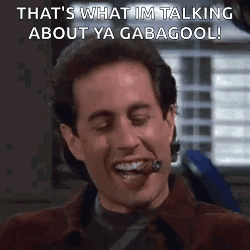 Man Smiling with Cigar Saying Gabagool