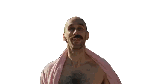 Man Smiling with Pink Towel